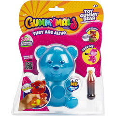 Gummymals Squishy Gummy Interactive Pet Bear with 10 Reactions & Sounds - Blue