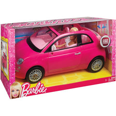 Barbie with Fiat 500 car in Pink - Maqio