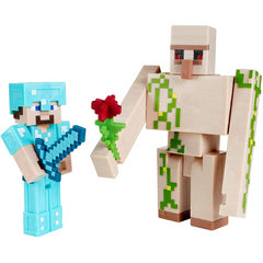 Minecraft Steve and Iron Golem Action Figures Playset - Maqio