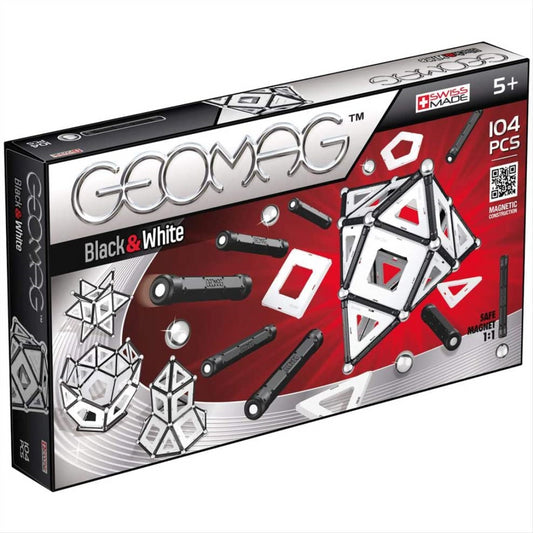 Geomag Special Edition Black & White Magnetic Construction Set - 104 Piece