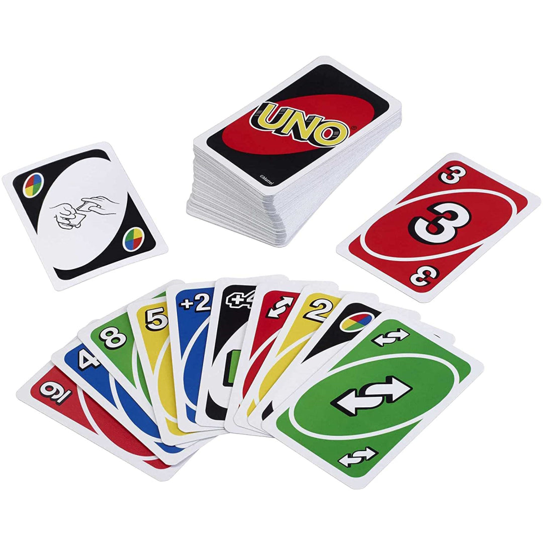 Mattel Card Bundle in Tin Box including Uno, Phase 10 & Pic Flip Card Games