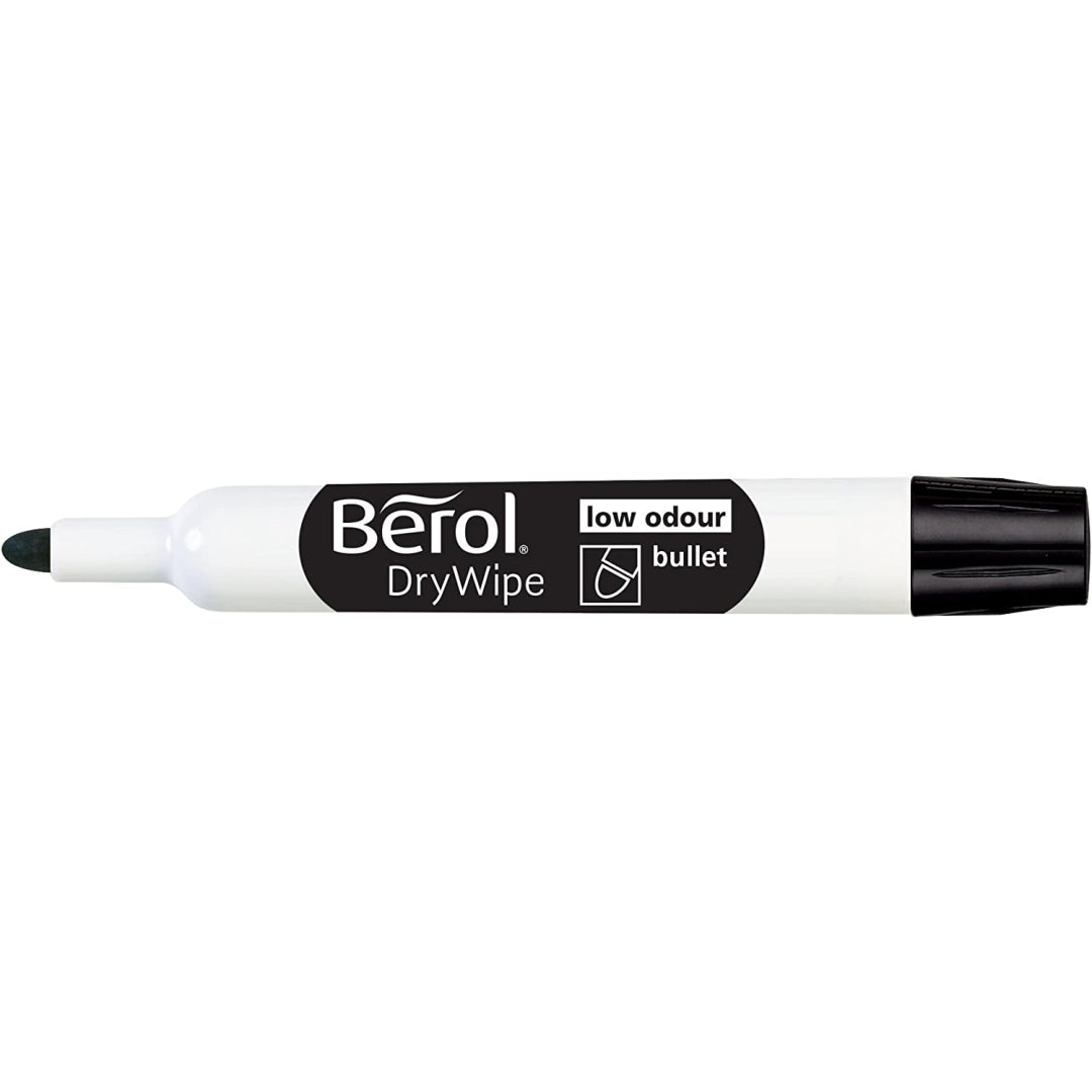 Berol Drywipe erase Markers in Black Box of 48 1993895 - Maqio