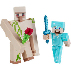 Minecraft Steve and Iron Golem Action Figures Playset - Maqio