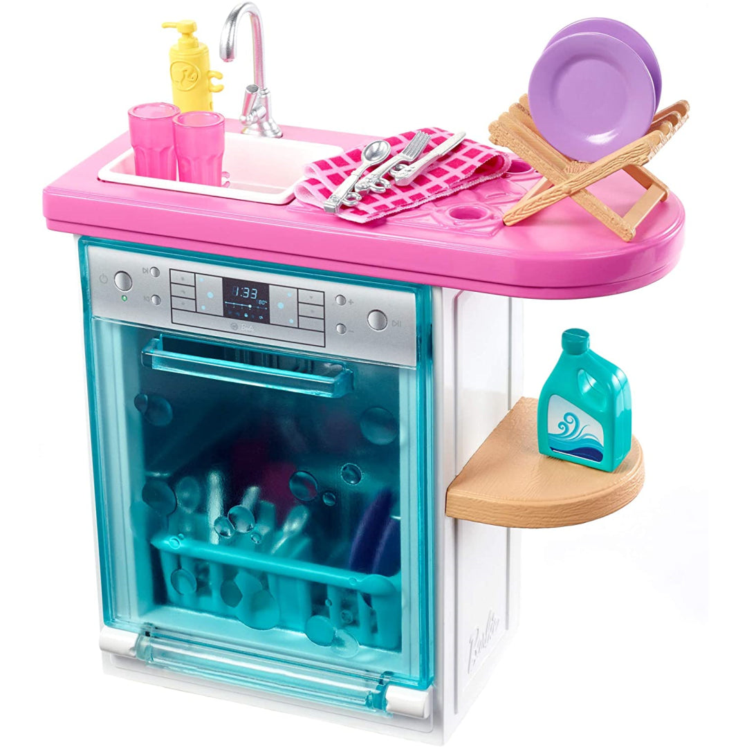 Barbie Indoor Furniture Set with Kitchen Dishwasher FXG35 - Maqio