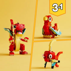 Lego Creator 31145 3in1 Red Dragon Toy to Fish Figure