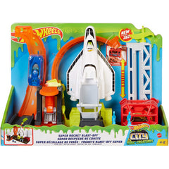 Hot Wheels Super Rocket Blast Off Playset & Included Vehicle