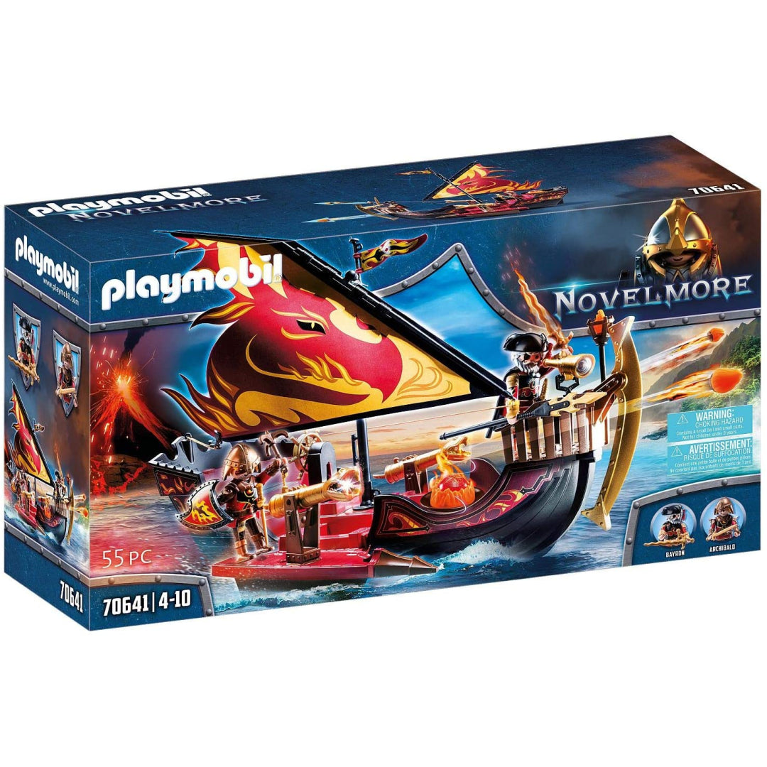 Playmobil Novelmore Knights 55pc Burnham Raiders Fire Ship - Maqio