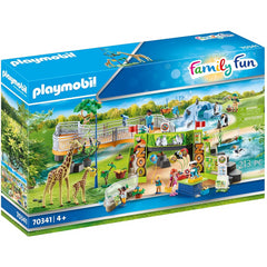 Playmobil Family Fun 213pc Large City Zoo Playset Animals Scenery Visitors - Maqio