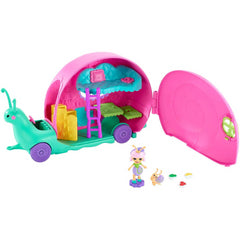 Enchantimals GCT42 Slow-Mo Camper Vehicle Playset With Saxon Snail Doll - Maqio