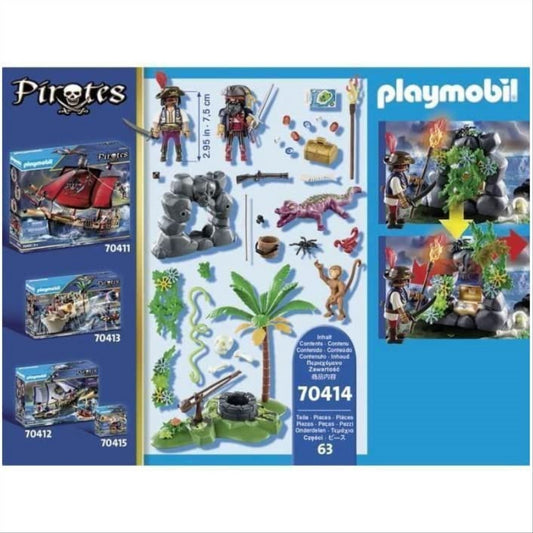 Playmobil 70414 Pirates Pirate Island with Treasure Play Figure Playset