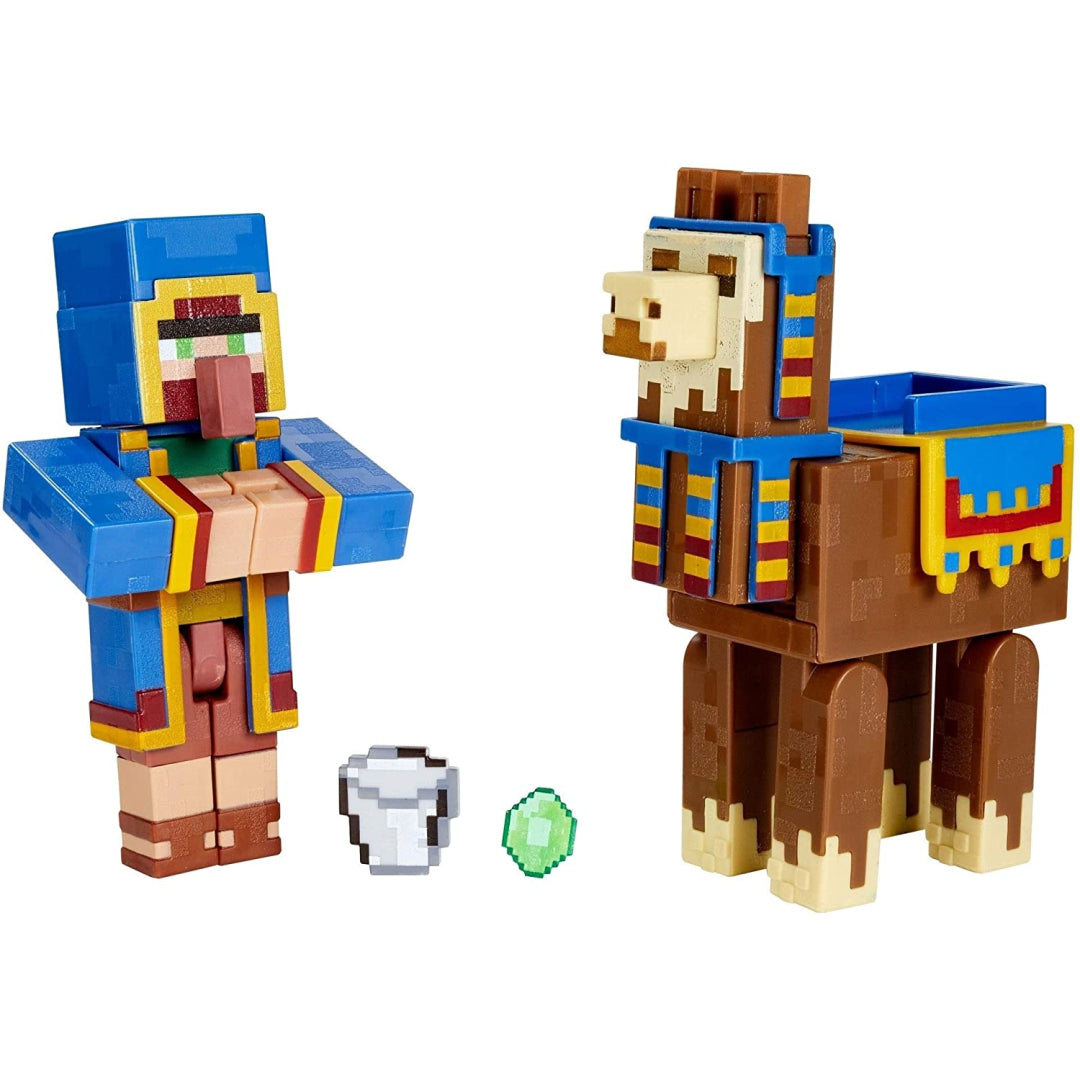 Minecraft Wandering Trader & Llama Figures - Maqio