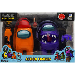 Official & Fully Licensed Among Us Action Figures Pack of 2 Orange & Purple - Maqio