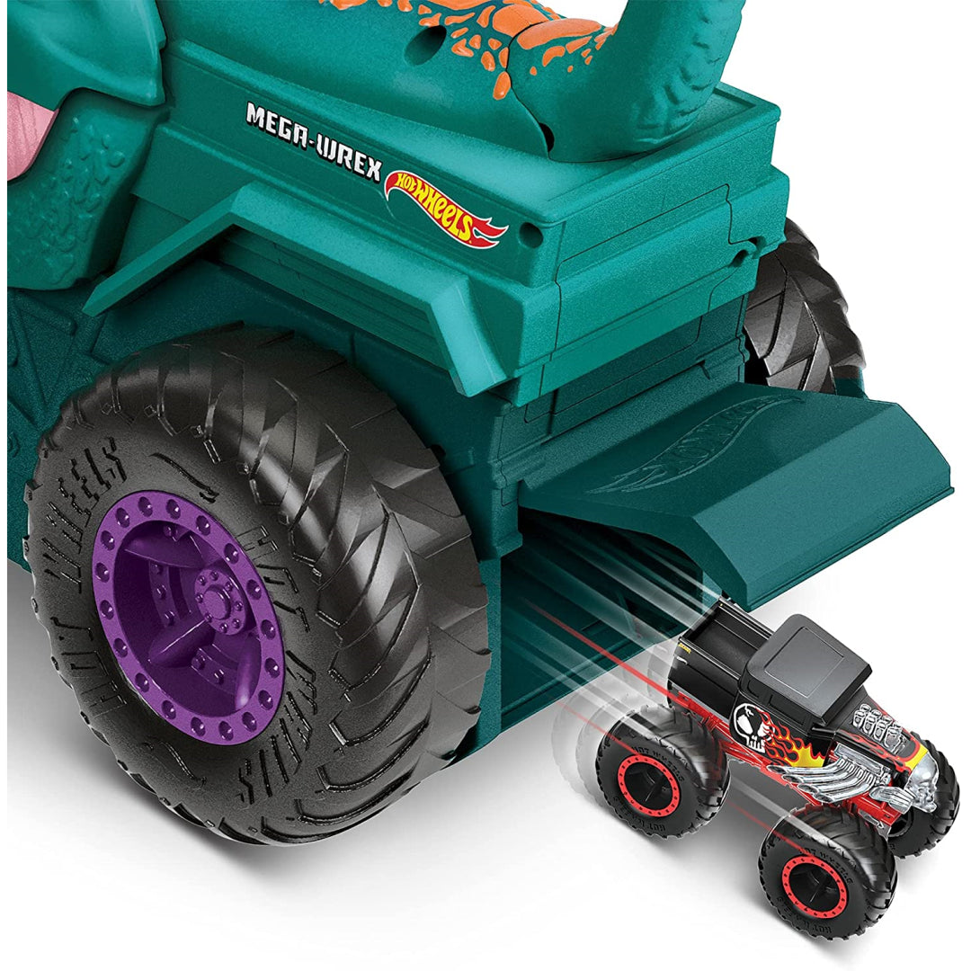 Hot Wheels Monster Trucks Car Chompin' Mega Wrex Giant Vehicle with Lights and Sound Effects - Maqio