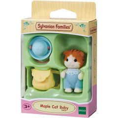 Sylvanian Families Maple Cat Baby Figure and Accessories