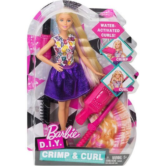 Barbie DWK49 FASHION & BEAUTY DIY Crimps and Curls Doll - Maqio