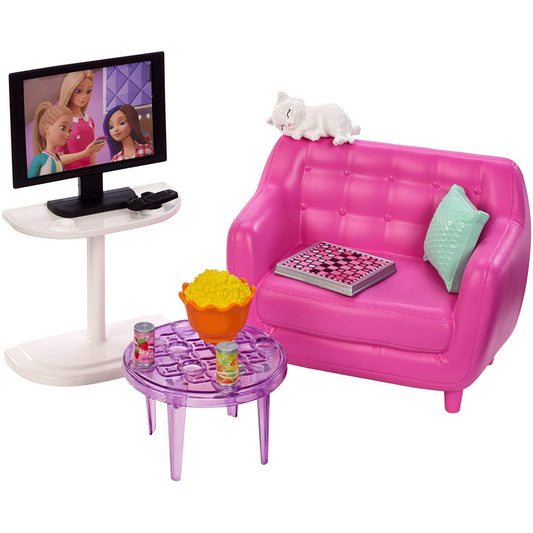 Barbie Indoor Furniture Set - Living Room with Kitten FXG36 - Maqio