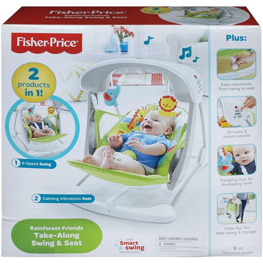 Fisher-Price Rainforest Friends Take-Along Swing and Seat CCN92 - Maqio