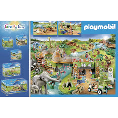 Playmobil Family Fun 213pc Large City Zoo Playset Animals Scenery Visitors - Maqio