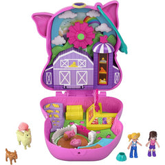 Polly Pocket World On The Farm Piggy Compact Toy with Mini Figures