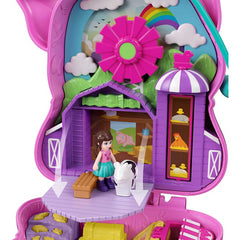 Polly Pocket World On The Farm Piggy Compact Toy with Mini Figures