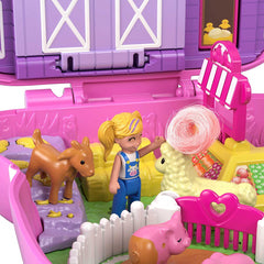 Polly Pocket World On The Farm Piggy Compact Toy with Mini Figures