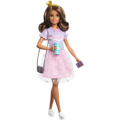 Barbie Princess Adventure Fantasy Doll Curly Brown Hair & Pink Skirt - Maqio