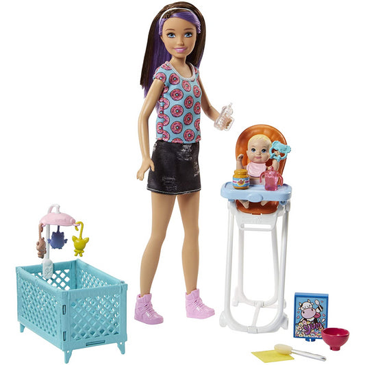 Barbie Skipper Babysitters Inc. Brunette Doll & Baby FHY98 - Maqio