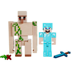 Minecraft Steve and Iron Golem Action Figures Playset - Maqio