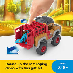 Imaginext Jurassic World Camp Cretaceous Runaway Dinos Vehicle Set - Maqio