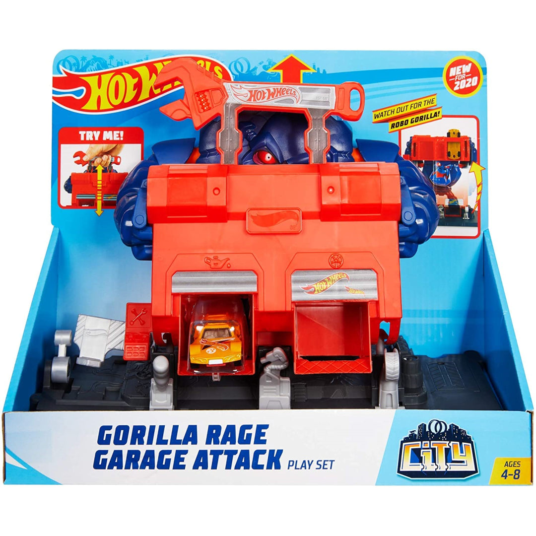 Hot Wheels Gorilla Rage Garage Attack Play Set GJK89 Maqio