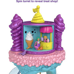 Polly Pocket Rainbow Funland Mermaid Cove Ride Playset Dolls & 5 Accessories