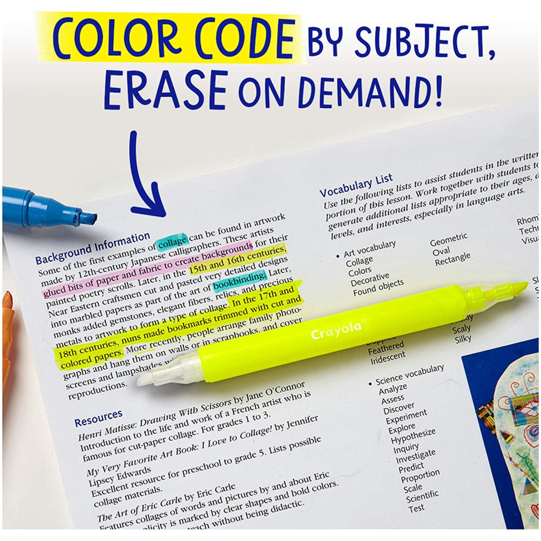 Crayola Take Notes Erasable Highlighters - Maqio