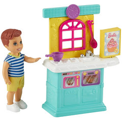 Barbie Skipper Babysitters Inc. Boy Toddler Doll & Kitchen Playset - Maqio