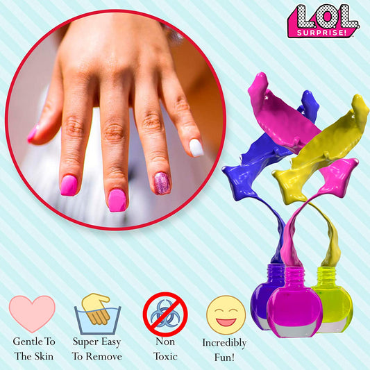 L.O.L. Surprise! Peel-able Nail Polish 18 Kids Nail Varnish Sets Safe Non Toxic