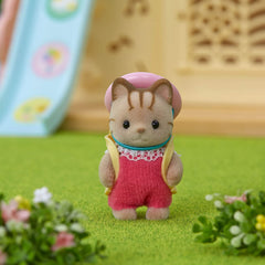 Sylvanian Families Striped Cat Baby Figure and Accessories