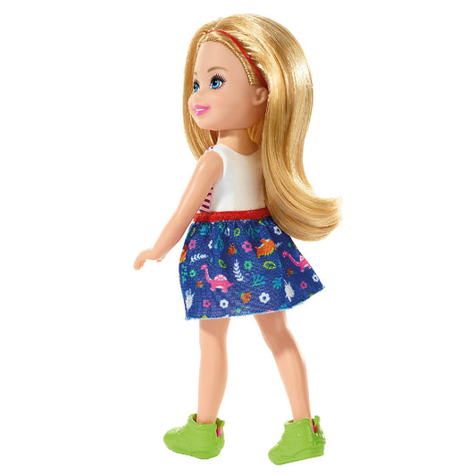 Barbie Club Chelsea Doll 6 Inch - Blonde In Dinosaur Dress