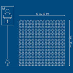 Lego Classic Blue Baseplate 10 X 10 Inch Studs Building Board 10714