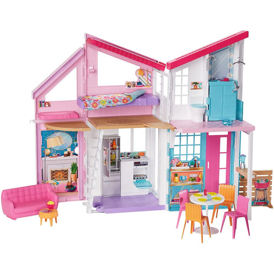 Barbie Malibu House Playset 2 Storey 6 Rooms 25 Furniture Pieces 2ft Wide