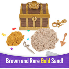 Kinetic Sand Treasure Hunt Playset with 9 Surprise Reveals and 567g Sand