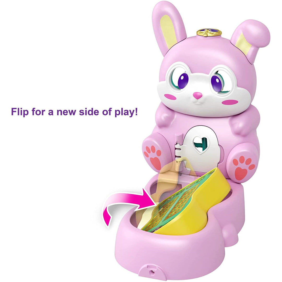 Polly Pocket Flip & Find Bunny Lapin Flip Feature & Micro Doll New