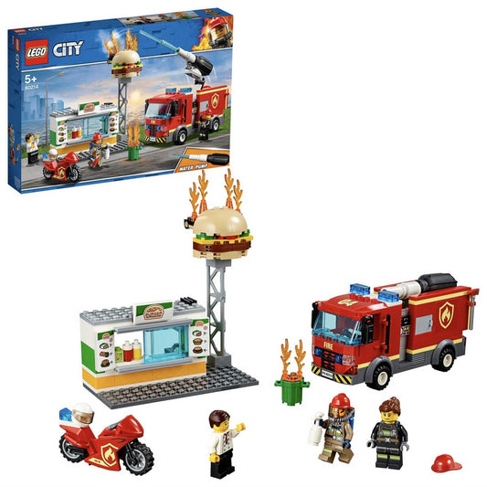 LEGO 60214 City Fire Burger Bar Rescue Construction Toy Playset - Maqio