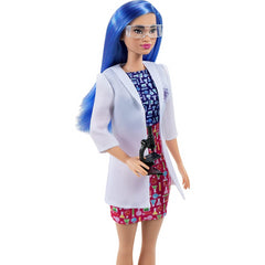 Barbie Scientist Doll 12in Blue Hair Colour Block Dress Lab Coat & Flats