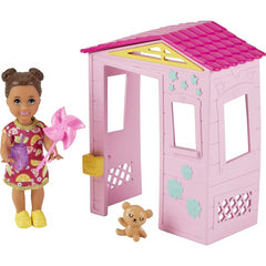 Barbie Skipper Babysitters small Pink Shed Bear Doll & Accessories