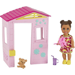 Barbie Skipper Babysitters small Pink Shed Bear Doll & Accessories