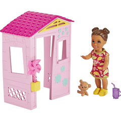 Barbie Skipper Babysitters small Pink Shed Bear Doll & Accessories