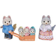 Sylvanian Families Husky Family 5 Figures Playset and Snow Sled