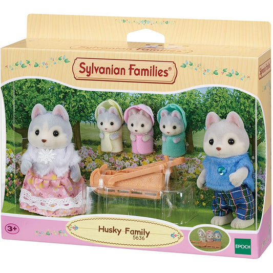 Sylvanian Families Husky Family 5 Figures Playset and Snow Sled