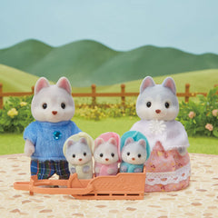 Sylvanian Families Husky Family 5 Figures Playset and Snow Sled