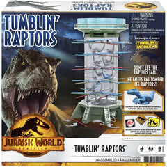 Tumblinâ€™ Raptors Jurassic World Dominion Game with Movie Inspired Tower