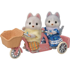 Sylvanian Families 5637 Tandem Cycling Set - Husky Sister & Brother